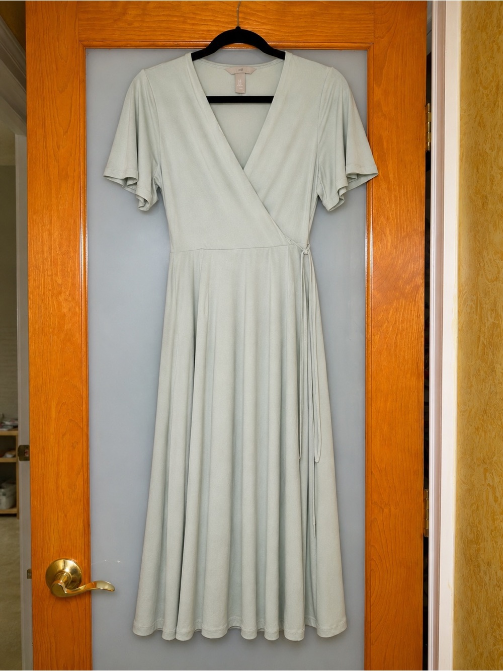 H&M Sage Green Wrap Midi Dress | XS (Fits XS–M) | Never Worn